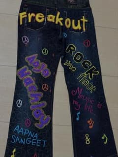 Y2Kグランジロックデザイン刺繍フレアデニムのサムネイル