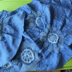 帯揚げ 絞り 青系 花柄のサムネイル