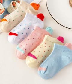 キッズ靴下 １８－２２センチ ５足セット かかとハートのサムネイル