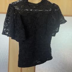 ブラックレース 半袖トップス Lサイズのサムネイル