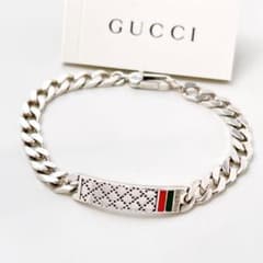 19 グッチ GUCCI 925 ブレスレット シルバーシェリーライン Y877 19 グッチ GUCCI 925 シェリーライン ブレスレット シルバーY877