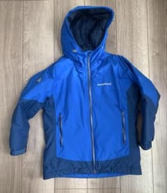 美品 モンベル 子供用 スキーウェア 130パウダーステップパーカー 記名