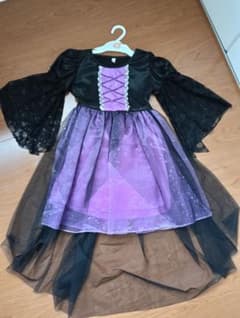 ハロウィン コスプレ 衣装 ドレス パープル ブラック 120のサムネイル