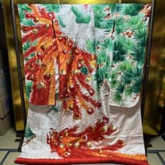 打掛 色打掛 正絹 織地 京友禅 刺繍 孔雀 豪華 - メルカリ