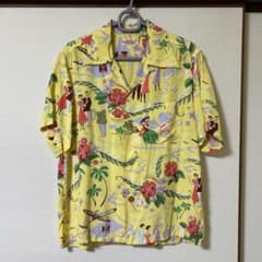 SUN SURF ハワイアン アロハシャツ Sサイズ イエローのサムネイル