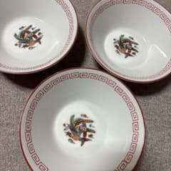 Sango china japan 中華皿ラーメンどんぶりセット　昭和レトロ ラーメン鉢 どんぶり 3個セット 中華食器 昭和レトロ 鳳凰柄 30年前に