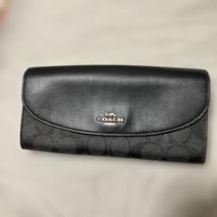 COACH ブラックレザー 長財布 モノグラムのサムネイル