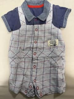 BRANSHES チェック柄ロンパース 70サイズのサムネイル