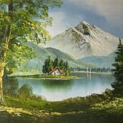 油絵 油彩 ヨーロッパ 風景画 アルプス 油絵 油彩 ヨーロッパ 風景画 アルプス - メルカリ