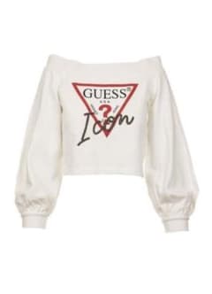 GUESS ワンショル　オフショル　スウェット トレーナー ホワイトのサムネイル