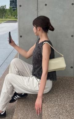 【GRL】フリンジベスト チャコールのサムネイル