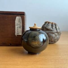 中村翠嵐 紫交趾末広糸目 皆具 共箱 共布 茶道具 | Shop at Mercari