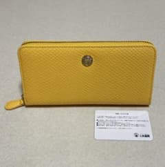 新品 水晶院 金運 黄虎發財蛇柄財布 ラウンドファスナー長財布
