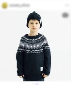 smoothyノルディックデザインセーター L 140相当　ブラックのサムネイル