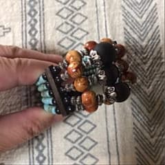 エスニックバングル#レディース#アジアン#ウッドビーズ✰*。Xmas前sale✌︎のサムネイル