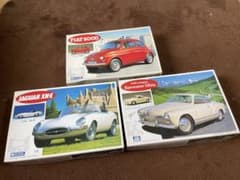 1/24 3台セット グンゼ産業 ジャガーXK-E カルマンギヤ フィアットのサムネイル