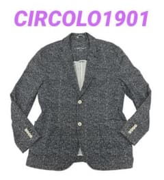 チルコロ1901 テーラードジャケット グレンチェック ネイビー 54サイズ