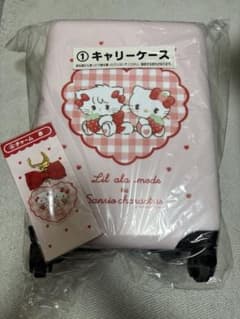 サンリオ×mikko1番くじ①キャリーケース　④チャーム赤　2点セットのサムネイル