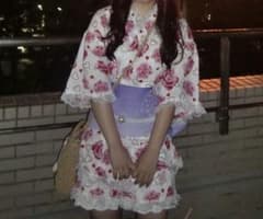 浴衣ドレス 手作り 小さめ 大人 ヘアアクセ➕浴衣のみ！帯なし！のサムネイル