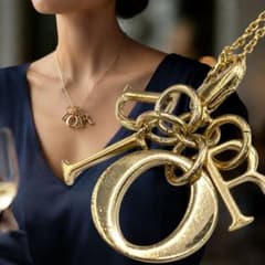 ヴィンテージ Dior ディオール ロゴチャーム ネックレス 45cm 412 
