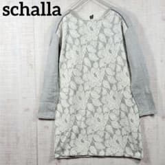 schalla【M】花柄 レース チュニック ワンピース スウェット 裏起毛 schalla【M】花柄 レース チュニック ワンピース スウェット 裏