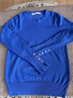 ZARA 青 Mサイズ 長袖セーターのサムネイル