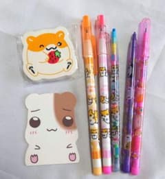 平成レトロ】ハムちゃん 文房具セット 消しゴム メモ帳 ロケット鉛筆