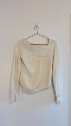 MOUSSY オフショルダー ASSYMETRYリブニットIVORYのサムネイル