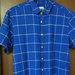 グラニフ  半袖ブルーチェックシャツのサムネイル
