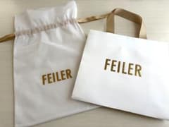 FEILER フェイラー ギフトバッグ 巾着 ショッパー 2点セット ホワイト