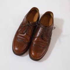 【良品】JALAN SRIWIJAYA 98770ウイングチップ キャメル7.5