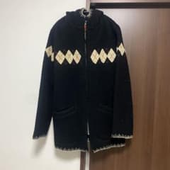 LMH フード付きニットコート ブラックのサムネイル