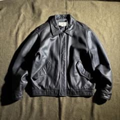 90s Eddie Bauer レザージャケット　スウィングトップ　M ブラック 90s Eddie Bauer レザージャケット スウィングトップ M ブラック