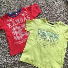 Tシャツ 二枚組 黄 赤 120センチのサムネイル