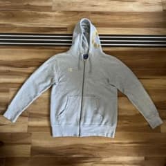 Champion フルジップパーカー グレー ゴールドロゴ　sサイズ y2k