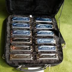 アリア 10ホールズハーモニカ　ブルースハープ 12キー セットのサムネイル