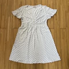 Floral print V-neck short-sleeved mini dress