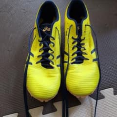 asics JINSEI スパイクシューズ イエロー/ネイビー - メルカリ