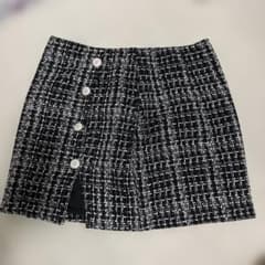 ツイード ミニスカート ブラック ホワイト