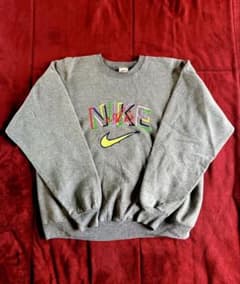 90's USA製 NIKE ナイキ センターロゴ刺繍 スウェット グレーのサムネイル