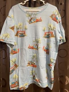 PAPAS ビーチプリント 水色 Tシャツ 半袖のサムネイル