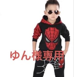専用　子供服　男の子　スパイダーマン コスプレ 衣装 キッズ 上下セット黒130のサムネイル