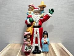 クリスマス サンタクロース オルゴールオブジェ 彫刻 陶器 カトリック