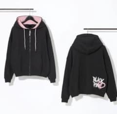 BLACKPINK フルジップパーカー ブラック ピンクのサムネイル