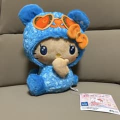 パンダ ハローキティ こんがり日焼けレオパード BIGぬいぐるみ　ブルー
