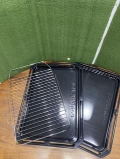 東芝 石窯ドーム（ER-WD3000）付属の角皿(鉄板)2枚 焼き網1枚セット