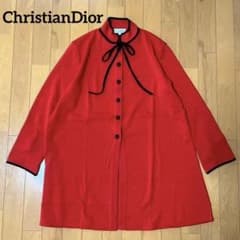 希少＊クリスチャンディオール リボンタイ ロングカーディガン ヴィンテージ 赤