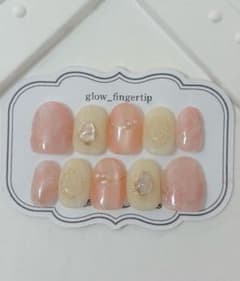 【現品/匿名配送】シェル×うるうるピンク マグネットネイル 韓国ネイルのサムネイル