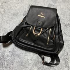 ブラック リュック レディース レザー調 ゴールド金具 コンパクト おしゃれのサムネイル