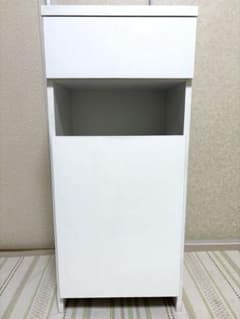 ホワイト 引き出し付きゴミ箱 ランドリーチェスト サニタリー収納庫